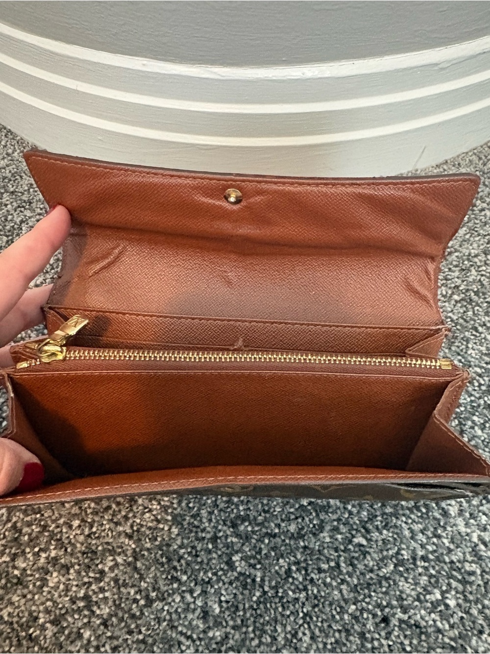 Louis Vuitton Monogram Fold-Over Wallet in Brown and Gold - Picture 3 of 3